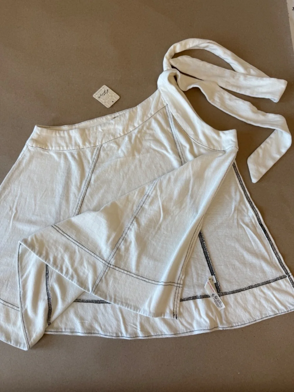 NWT Free-est by Free People Strada One-Shoulder Tie Top (S) & Shorts (M) Set